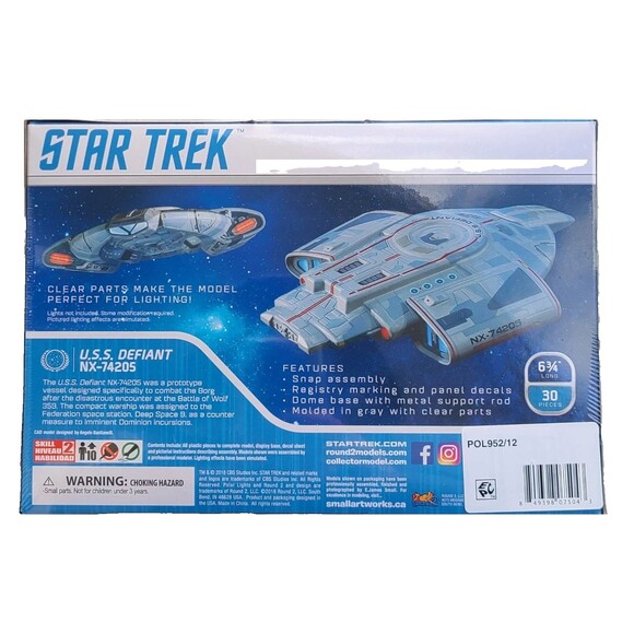 Star Trek USS Defiant NX-74205 Plastic Model Kit Polar Lights 1/1000 Sealed NEW - Picture 5 of 5